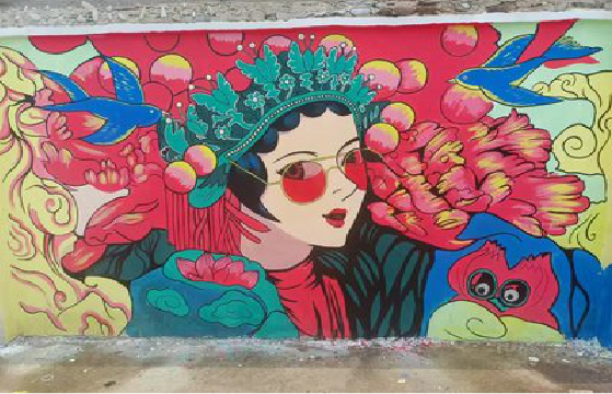 织金墙体彩绘-网红墙