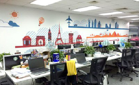 织金教你设计办公室墙绘的方法。