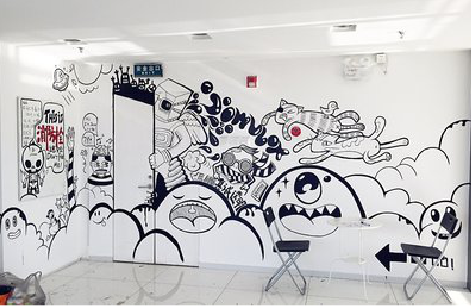 织金手绘墙并非传统涂鸦。